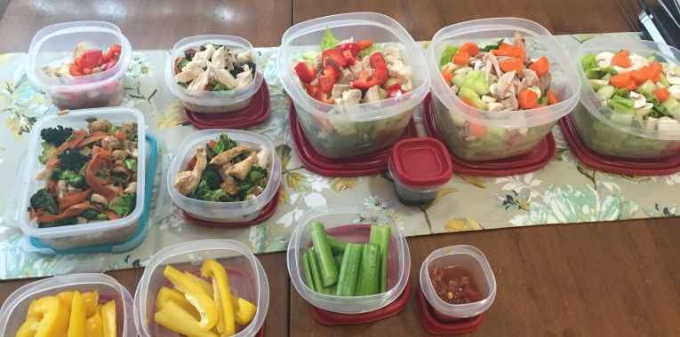 Meal Prep - salads, quinoa bowls, cut veggies